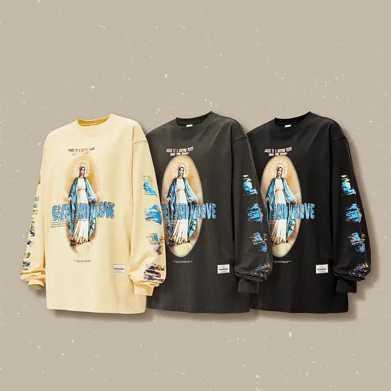 High Street Vintage Print Design Spring New Round Neck Sweater - Bellarte Enchanté High Street Vintage Print Design Spring New Round Neck Sweater